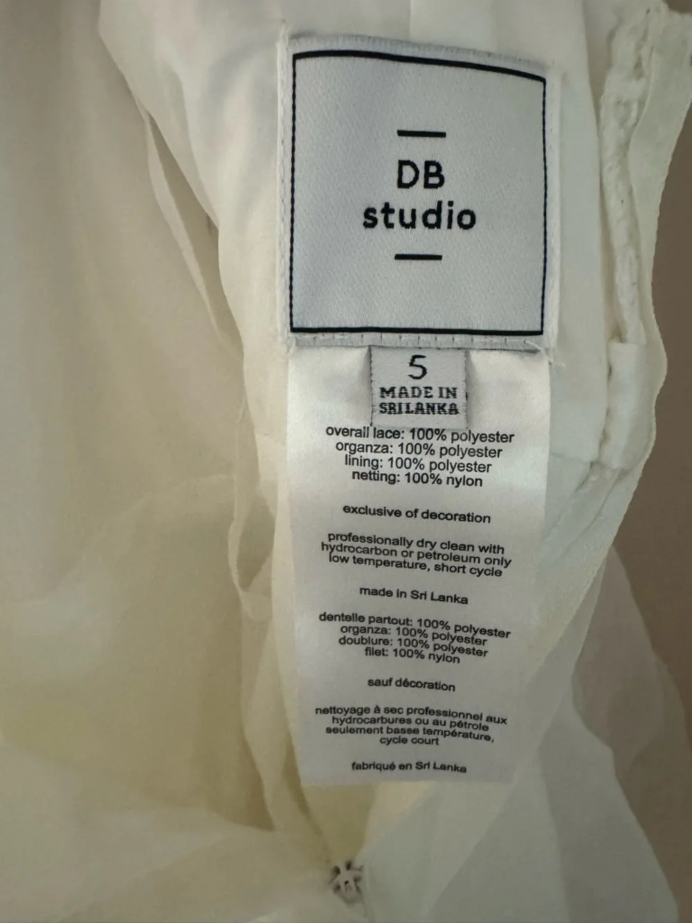 David's Bridal Ivory Floral Lace Tea Length Flower Girl Dress- Size 5 - Picture 8 of 13